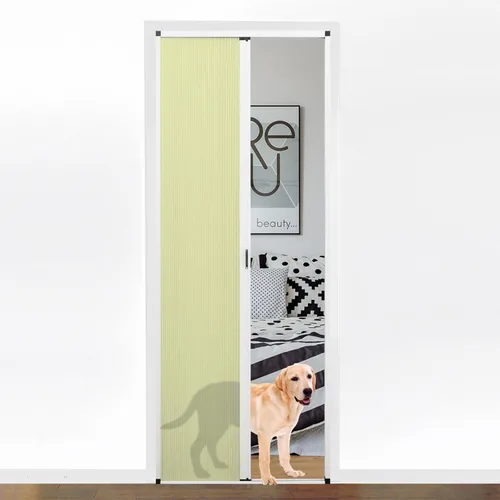 Vista 12 de MaKefeile Puerta celular plegable de acordeón sin perforaciones para puertas celulares, puertas correderas para dormitorios, pasillos, divisores