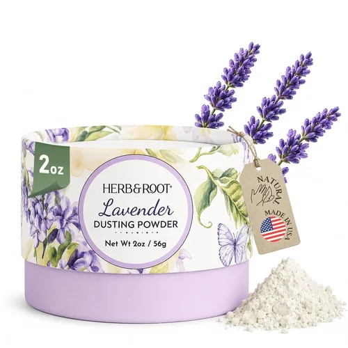 Vista 17 de Herb & Root Talc Free Body Dusting Powders. Rose, Vanila, Sandalwood, Lavender, Jasmine, and Gift Sets (Full Size, Jasmine)