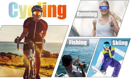Vista 7 de FEISEDY Gafas de sol para hombres y mujeres, polarizadas grandes retro sin montura TR90 marco para béisbol, ciclismo, deportes B4073