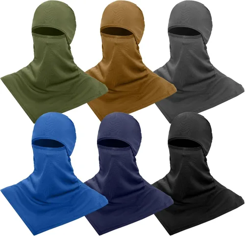 Vista 8 de 6 pasamontañas para máscara de esquí, cubierta de cuello largo, cubierta facial de verano, protector de cuello, protección UV para hombres y mujeres