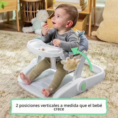 Vista 3 de Ingenuity Prop Spot Asiento de Piso para Aprender a Sentarse para Bebé, Bandeja Removible, 2 Juguetes Enlazables, Estera para Tiempo de Barriga Casi