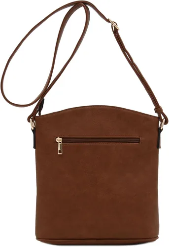 Vista 82 de Bolso cruzado grande con triple bolsillo con cremallera.