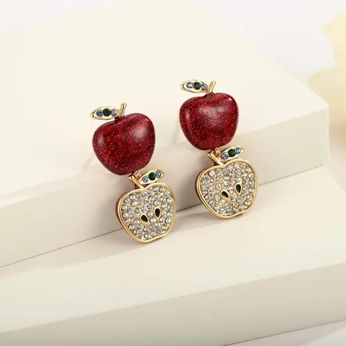 Vista 7 de WOWORAMA Aretes colgantes para profesores para mujer, aretes colgantes de manzana lindos para el regreso a clases, aretes de fútbol, regalos