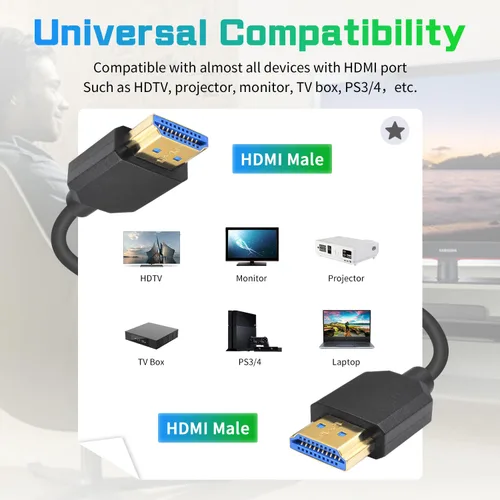 Vista 4 de Duttek Cable HDMI 8K Enrollado 3 pies - 6 pies, Cable HDMI 2.1 Enrollado 48Gbps, Cable HDMI Macho a Macho Extremadamente Delgado Soporta 8K@60Hz