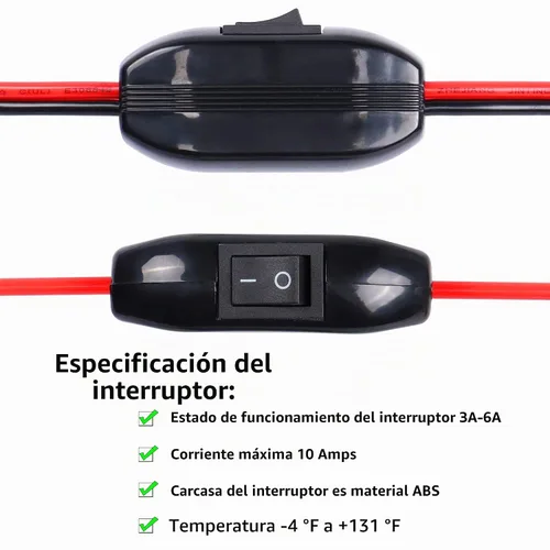 Vista 5 de SinLoon Cable cargador de batería SAE para encendedor de cigarrillos