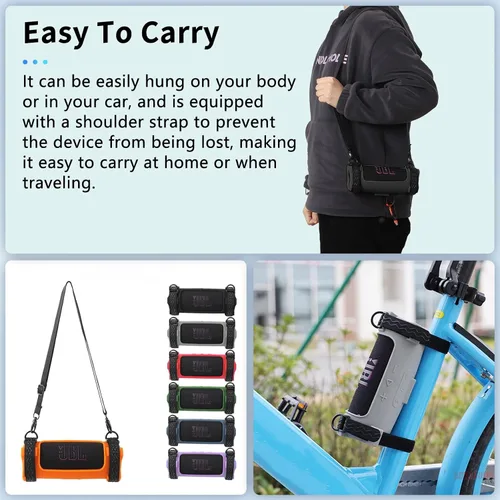 Vista 7 de Funda para JBL Charge 6, funda protectora para altavoz NOUKAJU con correa para el hombro, a prueba de caídas, a prueba de golpes, funda protectora