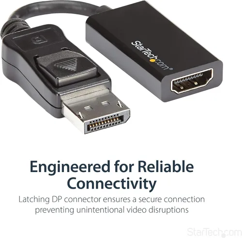 Vista 8 de Conversor de video con DisplayPort a HDMI 4K con audio, de la marca StarTech Estándar Negro