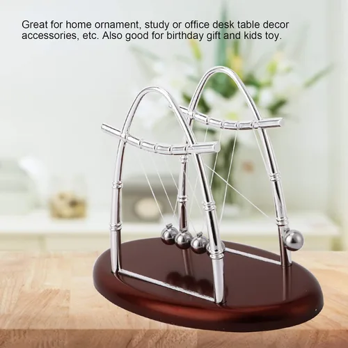 Vista 8 de Newton Cradle Balance Steel Balls Physics Science Pendulum Ornaments Toy Desk, Balls Science Toy, Physics for Adults with Learning Easy, Tribute for