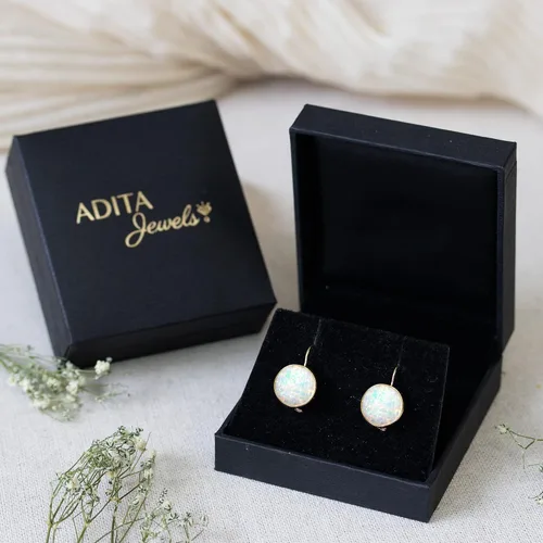 Vista 6 de Gemstone Earrings for Women - Gold Gemstone Drop Earrings - Birthstone - 14K Gold Earrings for Women - Gold Formal Earrings - Boho Wedding Earrings