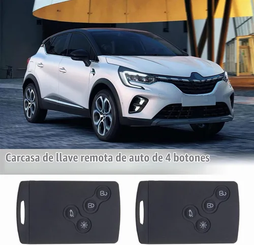 Vista 2 de Carcasa de repuesto para llavero de automóvil de 2 botones de 4 botones con llaves, funda inteligente para mando a distancia compatible con Renault