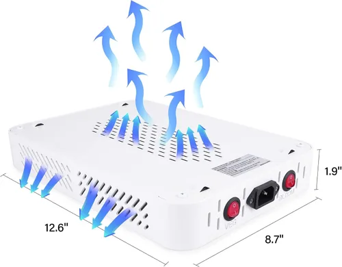 Vista 5 de Beelux Luz LED de Cultivo de 1000W para Plantas de Interior de Espectro Completo, Chips Dobles Mejorados e Interruptor Dual, Luces de Cultivo