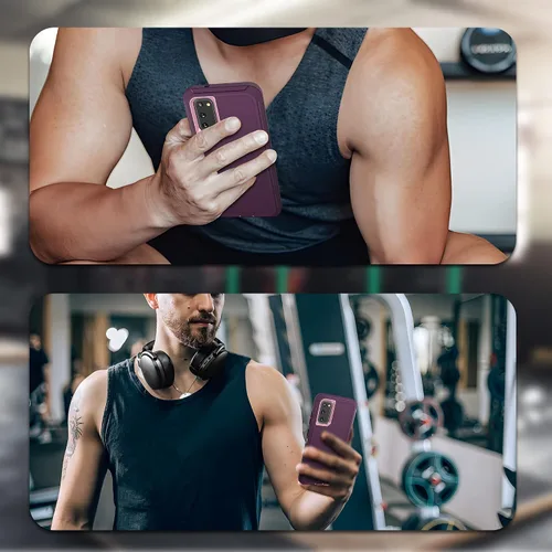 Vista 6 de Jshru Funda para Galaxy S20, funda protectora resistente de grado militar, a prueba de golpes, a prueba de caídas/polvo, 3 capas, funda