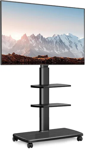 Vista 12 de FITUEYES Soporte de suelo de TV para sala de estar, dormitorio, soportes de TV altos con base de madera resistente para televisores de 32, 39, 40
