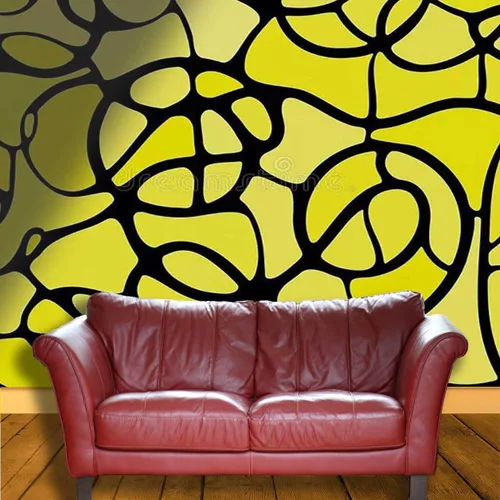 Vista 3 de Papel para Pared Decorativo Amarillo Peel & Stick Wallpaper Mosaico Decoración Decoración de Sala de Arte Inquilino Apto para Inquilinos (Ancho)