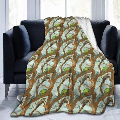 Vista 15 de Manta de franela con patrón de ciervo y oso, 50x40 pulgadas, unisex para adultos y niños, para todas las estaciones, estilo Art Deco