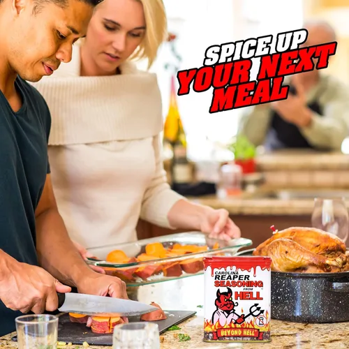 Vista 5 de Carolina Reaper Seasoning From Hell – 5.25 onzas – Sazonador gourmet picante picante de Carolina Reaper para alas de búfalo, filetes, pollo
