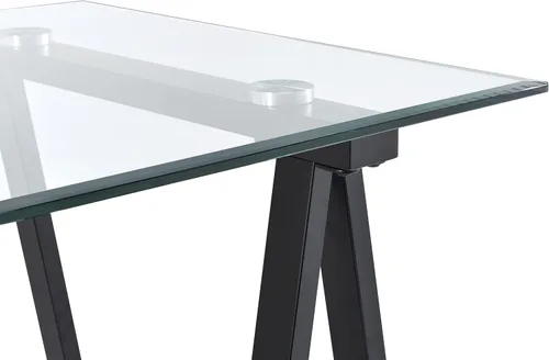 Vista 7 de OSP Home Furnishings Middleton Escritorio de 47 pulgadas con parte superior de vidrio biselado transparente, base negra