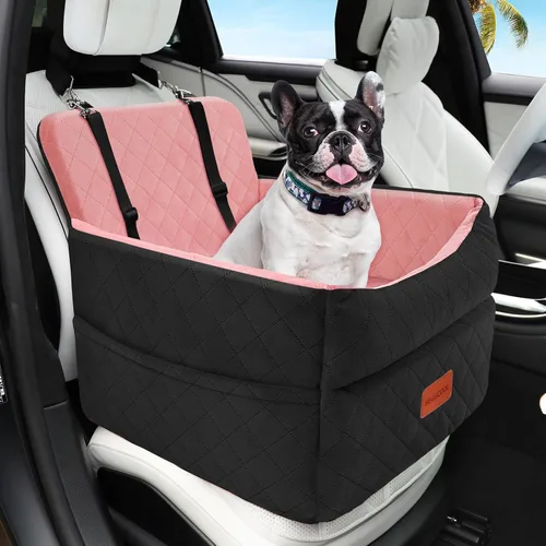 Vista 8 de HEGGCOOE Asiento de automóvil para perros pequeños, asientos elevadores de espuma viscoelástica con cojín grueso para perros medianos de menos de 35