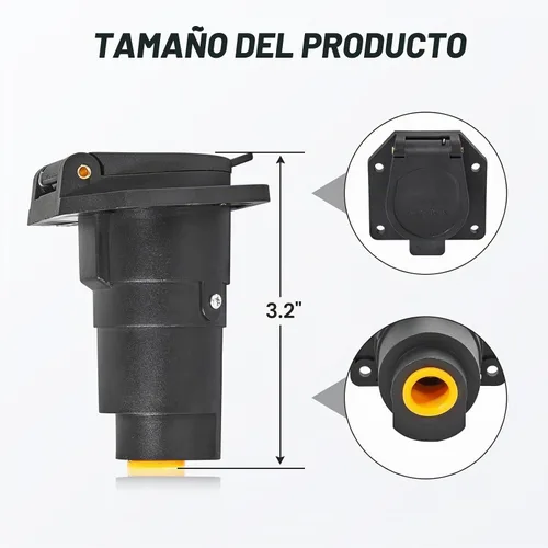 Vista 9 de MECMO Conector de Arnés de Cableado para Remolque de Hoja RV de 7 Pines, Extremo Hembra del Lado del Vehículo Camión Enchufe Socket de Remolque de 7