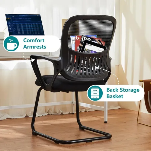 Vista 6 de DUMOS Silla de escritorio de oficina, juego de 2 sillas de computadora