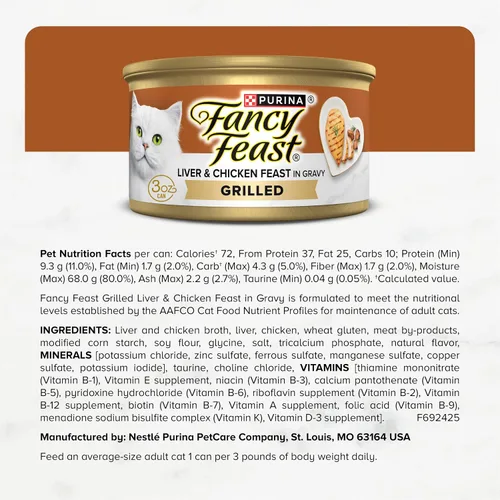 Vista 7 de Purina Fancy Feast - Comida para gatos húmeda, en salsa, enlatada y grillada