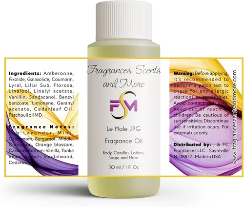 Vista 2 de Le Male JPG - Aceite de fragancia – Botella de plástico de 1 fl oz (1.0 fl oz)