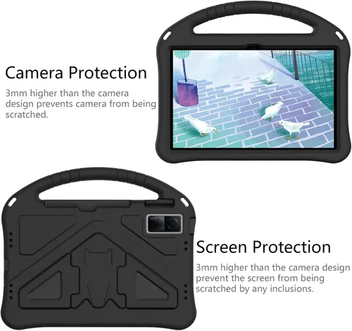 Vista 3 de Funda para tableta para Xiaomi Redmi Pad 2022 de 10.61 pulgadas para niños, duradera y ligera, EVA, a prueba de golpes, funda de soporte con mango