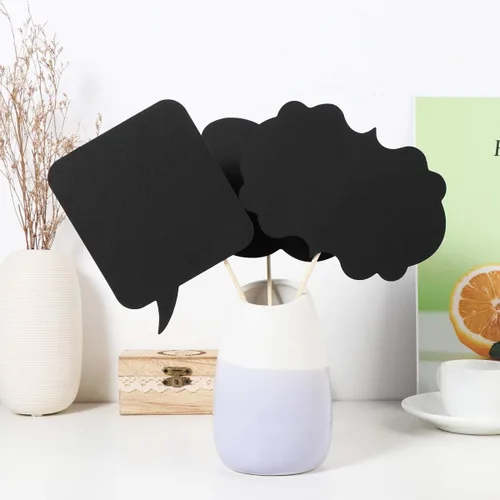 Vista 6 de LUOEM 20 letreros de pizarra de tiza para cabina de fotos, accesorios divertidos para fotos de selfies, bonitos letreros de mensaje para bodas
