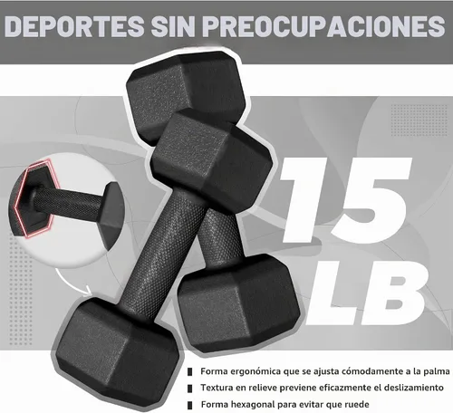 Vista 2 de Dumbbell Hand Weight Sets - Exercise & Fitness Free Weights for Women & Men Home Gym Equipment Workouts Strength Training Negro