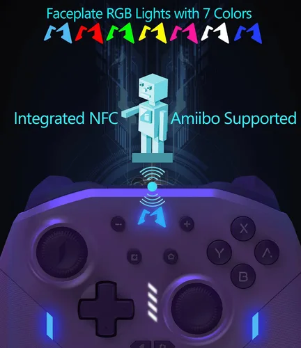 Vista 5 de MOBAPAD Elite Wireless Switch Controller for Nintendo Switch ProLiteOLED, HD Rumble Controller for PC Android iOS MacOS Steam Emulator, Local Macro