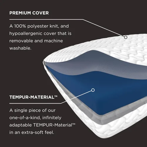 Vista 6 de Tempur-Pedic TEMPUR-Cloud Almohada para dormir, estándar, color blanco