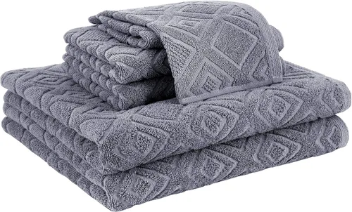 Vista 5 de Nine West - Juego de toallas de lujo de 6 piezas, 100% algodón turco, de secado rápido, altamente absorbente y cómodo, incluye 2 toallas de baño, 2