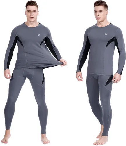Vista 6 de Ropa interior térmica para hombre, con forro polar, táctica, deportiva, conjunto térmico