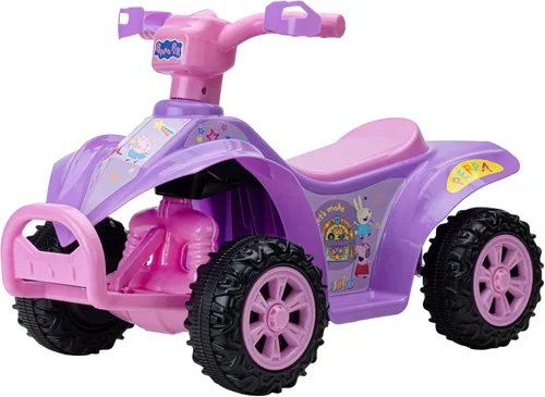 Vista 8 de Barbie - Cuadriciclo 6V para niños, juguete de montar potente y seguro con batería recargable, conducción hacia adelante y hacia atrás, capacidad