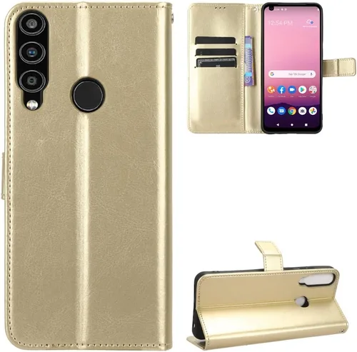 Vista 72 de Funda para Boost Mobile Celero 5G + Funda de piel con tapa para Boost Mobile Celero 5G Plus, color negro