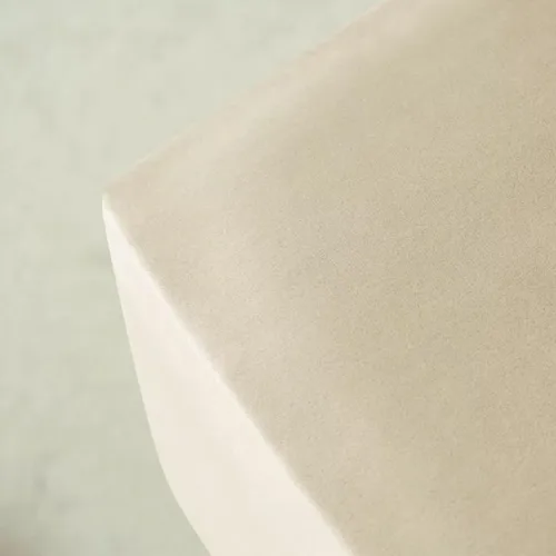 Vista 5 de Funda otomana cuadrada de terciopelo para otomana, protector para reposapiés, taburete, muebles, elástico, cómodo, con parte inferior elástica, Beige