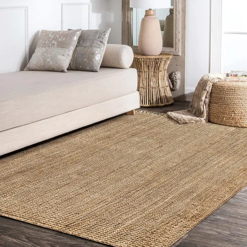 Vista 6 de JONATHAN Y Alfombra de interior natural tejida a mano con flecos de yute, 5 x 8, pata, bohemio, rústico, cabaña, fácil limpieza para sala de estar