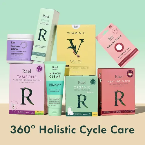 Vista 8 de Rael Almohadillas para Mujeres, Cubierta de Algodón Orgánico - Toallas Sanitarias con Alas, Cuidado Femenino, Toallas Sanitarias, Absorción Máxima
