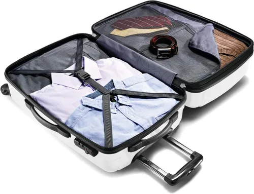 Vista 2 de Samsonite Winfield 2 - Equipaje rígido con ruedas giratorias, Cepillado blanco