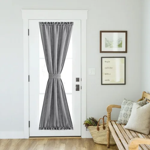 Vista 14 de NICETOWN - Cortinas de luz lateral para puerta de 72 pulgadas de largo para ventanas de lino, cortinas opacas para privacidad con protección contra