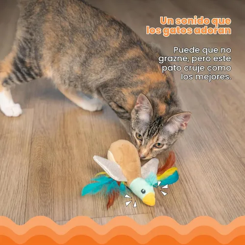 Vista 4 de Catstages Flapperz Pato de Peluche Juguete Interactivo con Hierba Gatera para Gatos