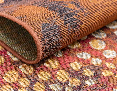 Vista 6 de Unique Loom - Alfombra colección de círculos abstractos, de transición para interiores y exteriores, beige, Polipropileno, Multi/oliva
