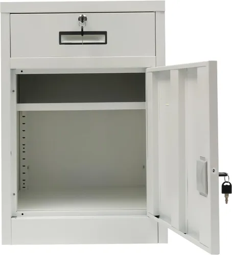 Vista 5 de Archivador independiente de 2 niveles con cerradura, gabinete de metal con bloqueo debajo del escritorio, archivador para el hogar y la oficina
