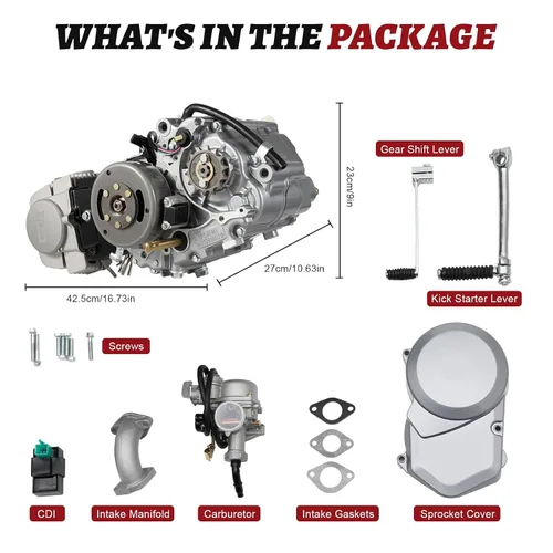 Vista 2 de DONSU Motor refrigerado por aire de 125CC de 4 tiempos, embrague manual, kit completo para motor CRF50F 00-09 11-15 CRF50 Z50/XR50/XR70 1P52FMI