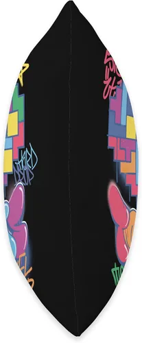Vista 2 de Tetris Graffiti - Almohada de corazón (16 x 16 pulgadas), multicolor