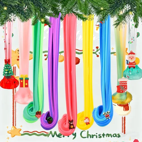 Vista 6 de Kit de slime de Navidad – Slime de Navidad antiadherente, suave, elástico, regalos de fiesta de slime para niños, perfecto para rellenos
