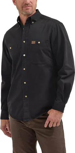 Vista 9 de Wrangler Riggs Workwear - Camisa de trabajo de manga larga para hombre Azul marino (Antique Navy)