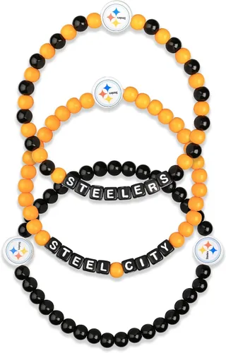 Vista 22 de FOCO NFL unisex-adult NFL Team Logo Officially Licensed 3-Pack Beaded Friendship Bracelets