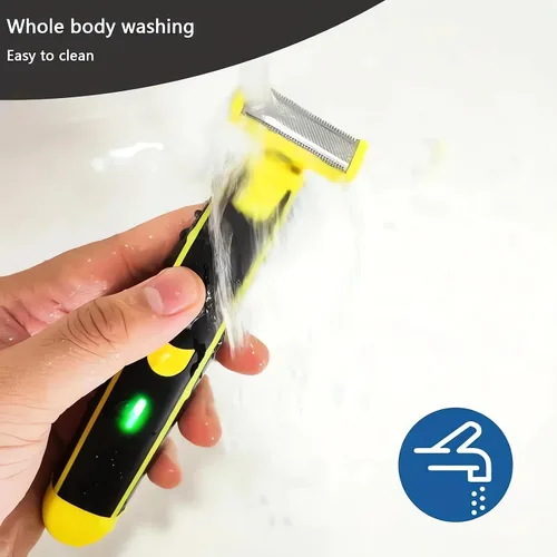 Vista 5 de Afeitadora eléctrica húmeda y seca, afeitadora eléctrica de cierre para hombres y mujeres, rasuradora facial recargable, impermeable, recortadora