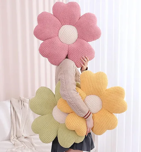 Vista 5 de Almohada en forma de flores Almohada con flores en La silla Cojines decorativos para el hogar cojines de flor de cerezo (45 * 45, rosa)